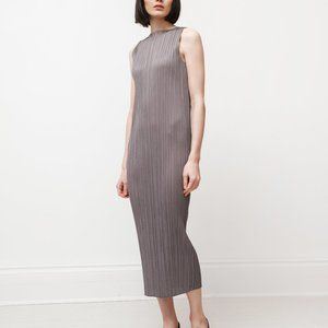 Pleats Please Issey Miyake Grey Midi Dress